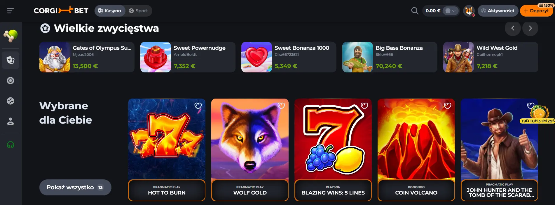 Corgibet casino opinie